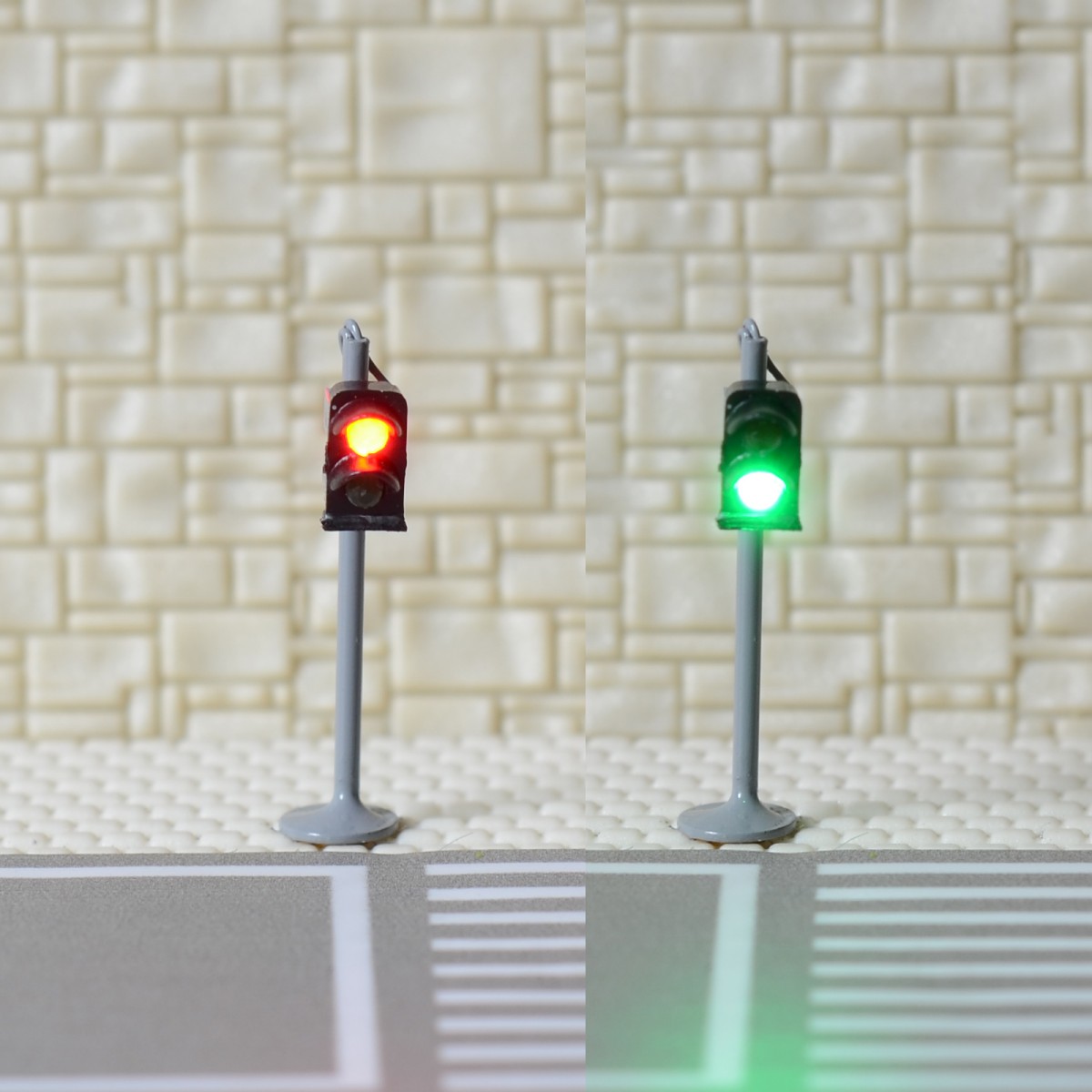 1 x traffic signal light N scale model railroad crossing walk pedestrian #GR2N 